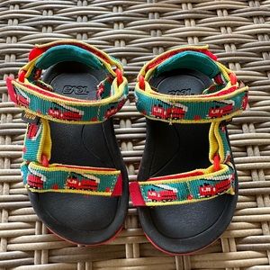 Teva sandals - firetrucks!